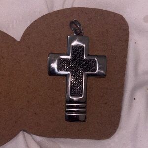 Silver and Black Cross Pendant